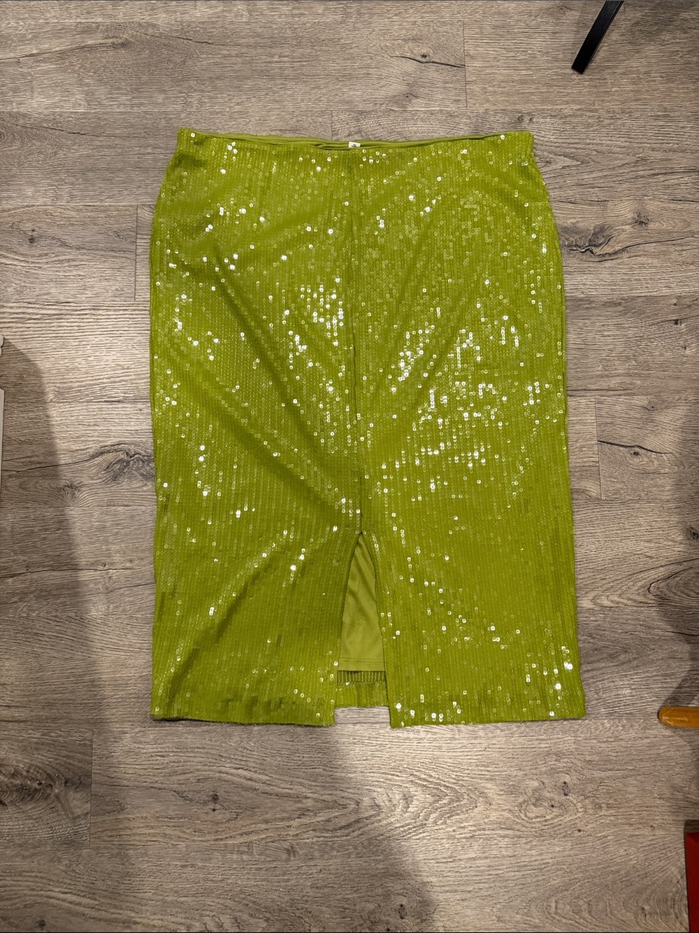 Addition Elle Chartreuse Sequin Midi Skirt + Top Set - Picture 10 of 13